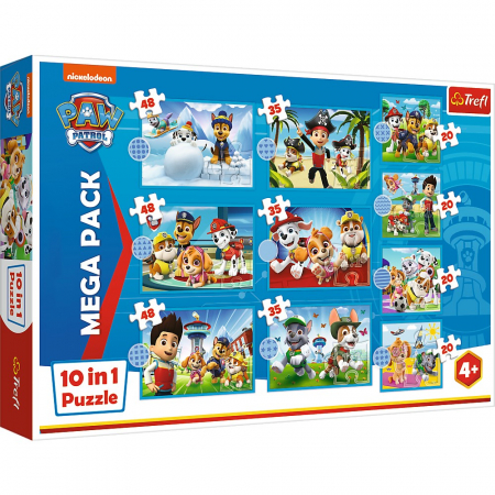 Puzzle copii - Puzzle Trefl 10in1 Patrula Cățelușilor Echipa Cățelușilor