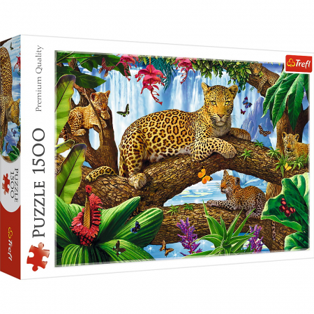 Jocuri si articole copii - Puzzle Trefl 1500 Jaguar într-o Pauză Odihnitoare 