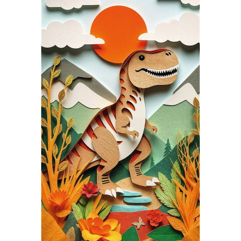 PUZZLE TREFL 160 PAPER ART 3D DINOZAUR [1]