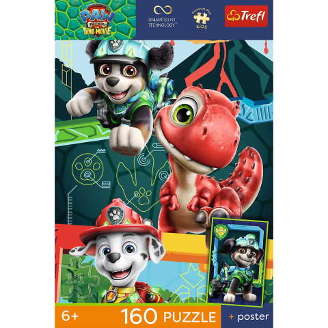 PUZZLE TREFL 160 PREMIUM PLUS KIDS PATRULA CATELUSILOR AVENTURA CU DINOZAURI PLUS POSTER [3]