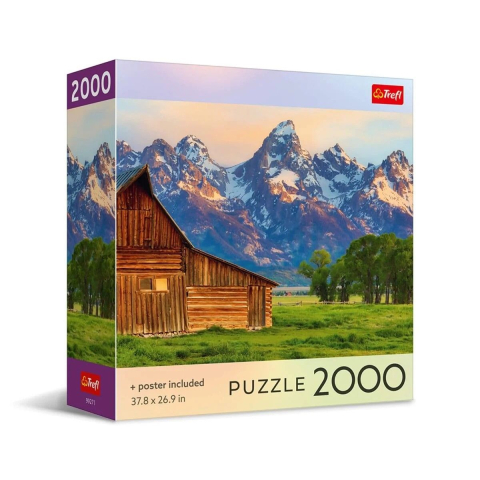 Puzzle personaje - PUZZLE TREFL 2000 COLECTIA SUA VEDERE A MUNTILOR TETON CU POSTER INCLUS
