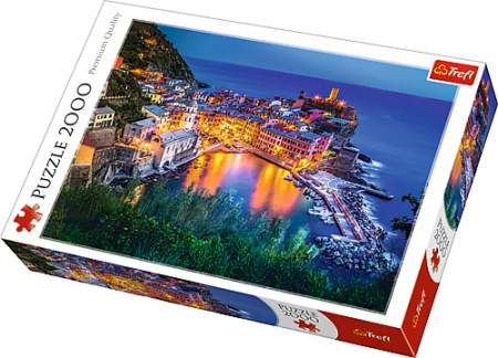 Puzzle Trefl adulti - Puzzle Trefl 2000 La Apus în Vernazza, Italia 