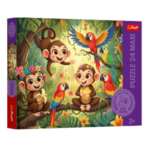 Puzzle personaje - PUZZLE TREFL 24 MAXI MAIMUTE SI PRIETENI