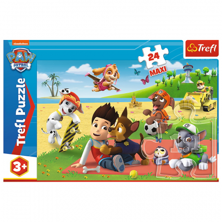 Puzzle Trefl 24 Maxi Patrula Cățelușilor Distracția la Plajă  [2]
