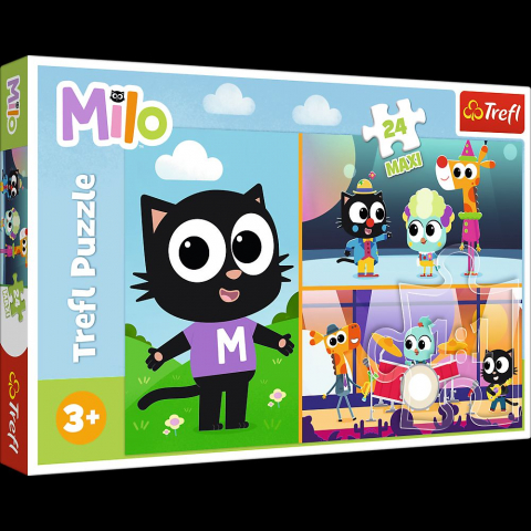 Puzzle copii - PUZZLE TREFL 24 MAXI PLANETA MILO AVENTURILE MOTANULUI MILO
