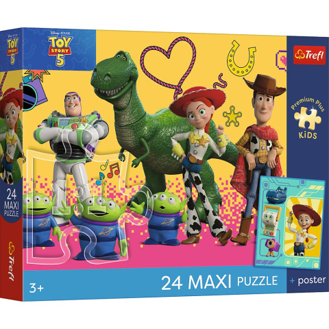 Puzzle personaje - PUZZLE TREFL 24 MAXI PREMIUM PLUS KIDS TOY STORY 5 SI PRIETENII CU POSTER