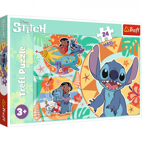 Jocuri si articole copii - Puzzle Trefl 24 Maxi Stitch Ziua Vesela A Lui Lilo Si Stitch