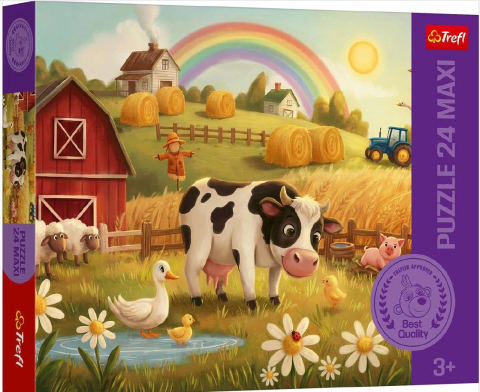 Puzzle personaje - PUZZLE TREFL 24 MAXI VACUTA LA FERMA