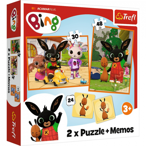 Jocuri si articole copii - Puzzle Trefl 2 în 1, Memo Bing și Prietenii Lui