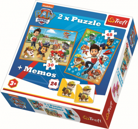 Puzzle copii 3-6 ani - Puzzle trefl 2in1 memo patrula catelusilor