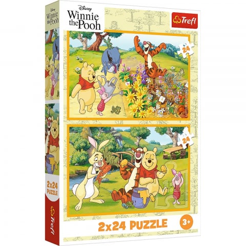 Jocuri si articole copii - PUZZLE TREFL 2X24 DISNEY WINNIE THE POOH ZI DE JOACA CU WINNIE SI PRIETENII