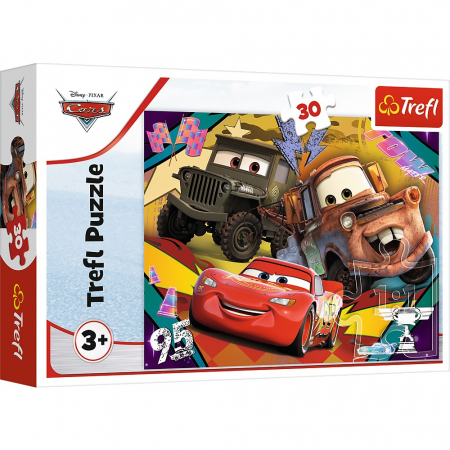 Jocuri si articole copii - Puzzle Trefl 30 Disney Cars 3 Mașinile de Viteză 