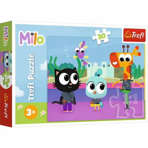 Puzzle copii - PUZZLE TREFL 30 PLANETA MILO PISICA MILO