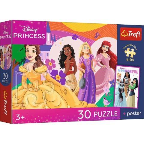 Puzzle - PUZZLE TREFL 30 PREMIUM PLUS KIDS DISNEY PRINCESS PRINTESE SI PRIETENIE PLUS POSTER