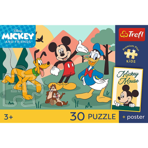 PUZZLE TREFL 30 PREMIUM PLUS KIDS MICKEY SI PRIETENII MOMENTE DE BASM PLUS POSTER [3]