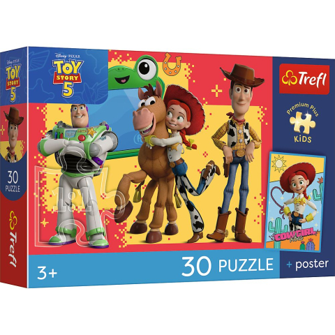 Puzzle personaje - PUZZLE TREFL 30 PREMIUM PLUS KIDS TOY STORY 5 AVENTURILE CU JUCARII CU POSTER