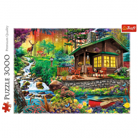 Puzzle Trefl 3000 Cabana din Pădure  [2]