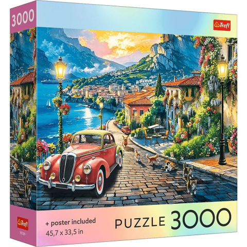 Puzzle personaje - PUZZLE TREFL 3000 COLECTIA SUA ORAS ITALIAN PE MALUL LACULUI POSTER INCLUS