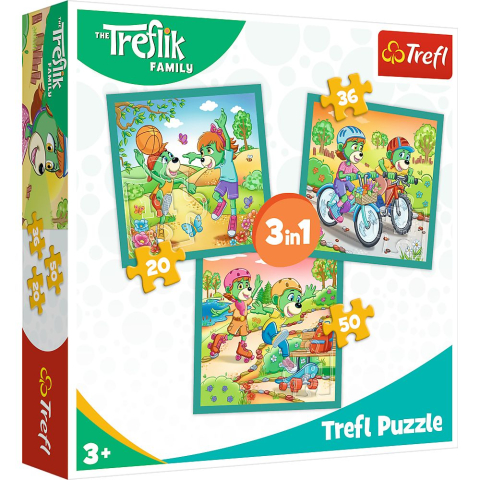 Jocuri si articole copii - PUZZLE TREFL 3IN1 INTALNIREA FAMILIEI TREFELIK