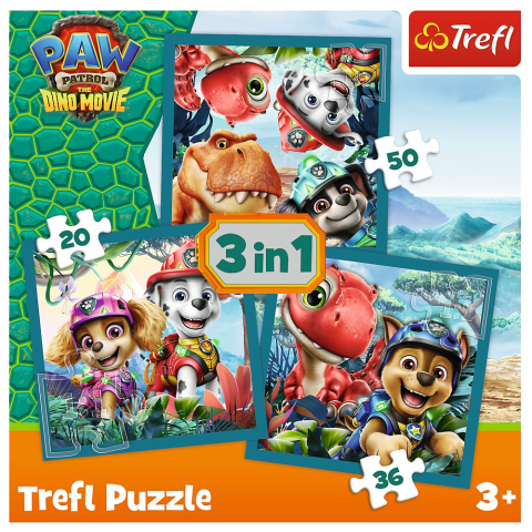 PUZZLE TREFL 3IN1 PATRULA CATELUSILOR INSULA DINOZAURILOR [4]