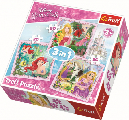Jocuri si articole copii - Puzzle Trefl 3in1 Printese 