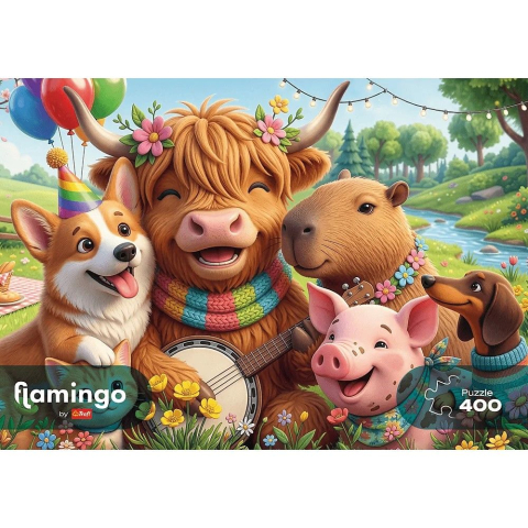 PUZZLE TREFL 400 FLAMINGO ECHIPA ZI DE NASTERE [2]