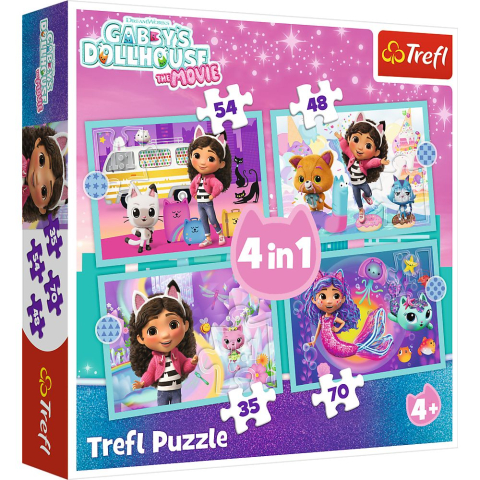 Puzzle personaje - PUZZLE TREFL 4IN1 MAREA AVENTURA A LUI GABBY