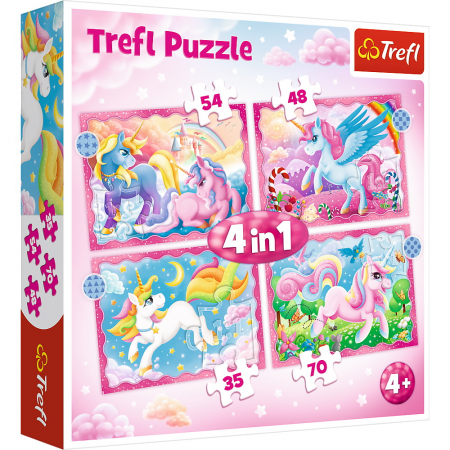 Jocuri si articole copii - Puzzle 4in1 Patrula Unicorni și Magie