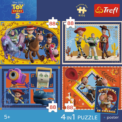 PUZZLE TREFL 4IN1 PREMIUM PLUS KIDS TOY STORY 5 POSTER INCLUS [6]