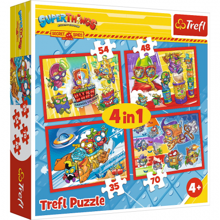 Jocuri si articole copii - Puzzle Trefl 4 în 1 Spionii Secreti 