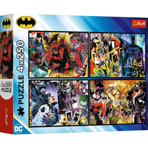 Puzzle - PUZZLE TREFL 4X250 BATMAN DC BATMAN IN ACTIUNE