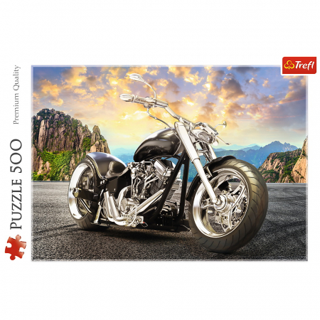 Puzzle Trefl 500 Motocicletă Neagră  [2]