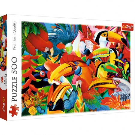 Puzzle Trefl adulti - Puzzle Trefl 500 Păsări Colorate 