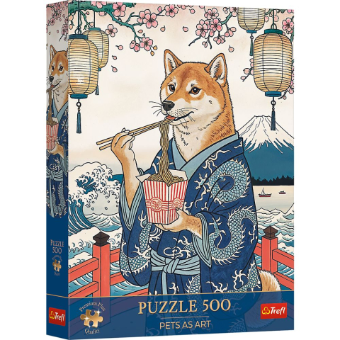 Puzzle personaje - PUZZLE TREFL 500 PREMIUM PLUS PETS AS ART MEDITATIA CU PASTE A LUI SHIBA