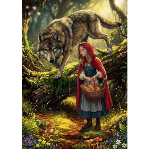 PUZZLE TREFL 500 PREMIUM PLUS POVESTI FERMECATE SCUFITA ROSIE SI LUPUL [1]