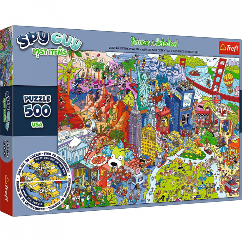 Puzzle copii - Puzzle Trefl 500 Spy Guy Obiecte Pierdute In Usa