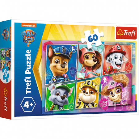 Puzzle personaje - Puzzle trefl 60 patrula catelusilor catelusii pregatiti de actiune