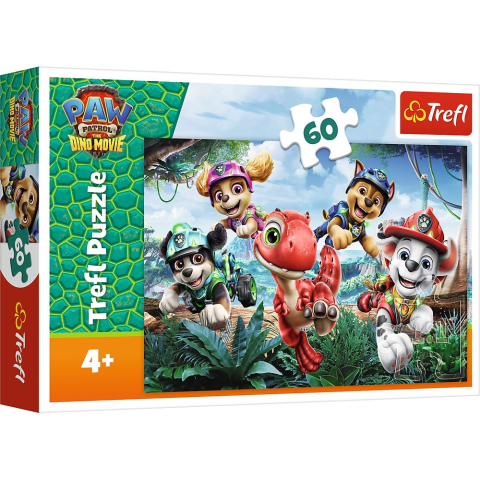 Puzzle personaje - PUZZLE TREFL 60 PATRULA CATELUSILOR DINOZAURI LA SALVARE