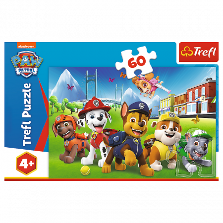 Puzzle copii 3-6 ani - Puzzle Trefl 60 Piese Patrula Cățelușilor - Cățelușii în Iarbă 