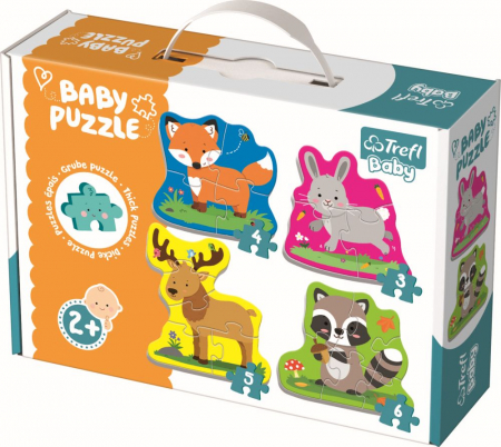 Jocuri si articole copii - Puzzle Trefl Baby Clasic Animalele Pădurii 8 Piese