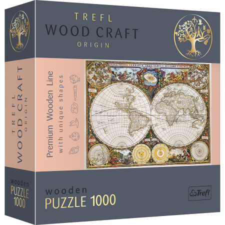 Puzzle copii - Puzzle Trefl din Lemn 1000 Piese Harta Lumii Antice
