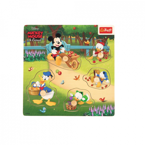 Jocuri si articole copii - PUZZLE TREFL DIN LEMN 5 PIESE MICKEY MOUSE SI PRIETENII
