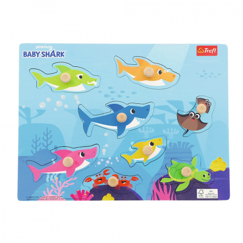Puzzle - PUZZLE TREFL DIN LEMN 8 PIESE BABY SHARK