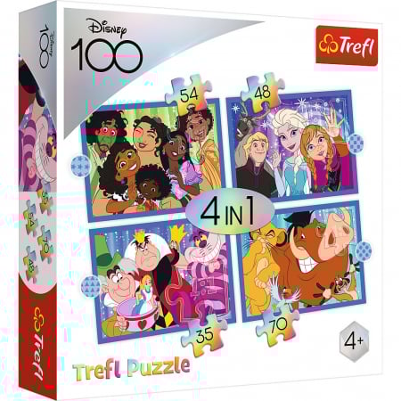 Jocuri si articole copii - Puzzle Trefl Disney 4in1 Minunata Lume Disney 