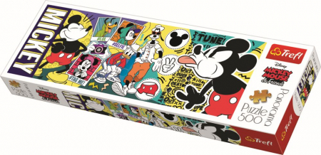Puzzle Trefl adulti - Puzzle Trefl Panorama 500 Legendarul Mickey Mouse 