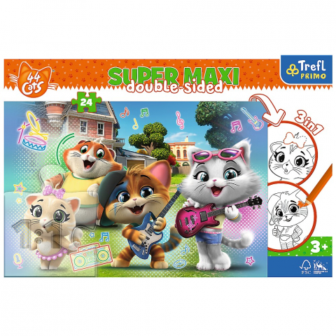 Puzzle Trefl Primo 24 Super Maxi 44 Pisici Trupa Pisicilor [3]