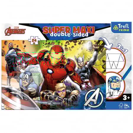 Puzzle Trefl Primo 24 Super Maxi Disney Marvel Răzbunătorii Puternici  [3]