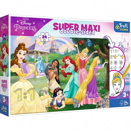 Jocuri si articole copii - Puzzle Trefl Primo 24 Super Maxi Disney Prințesele Fricite 