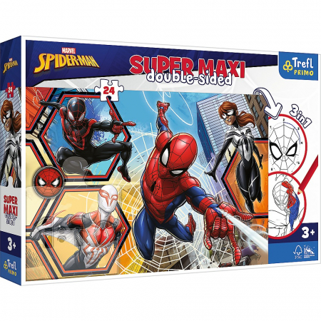 Jocuri si articole copii - Puzzle Trefl Primo 24 Super Maxi Disney Spiderman în Acțiune