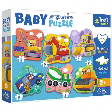 Jocuri si articole copii - Puzzle trefl primo baby progressive vehicule